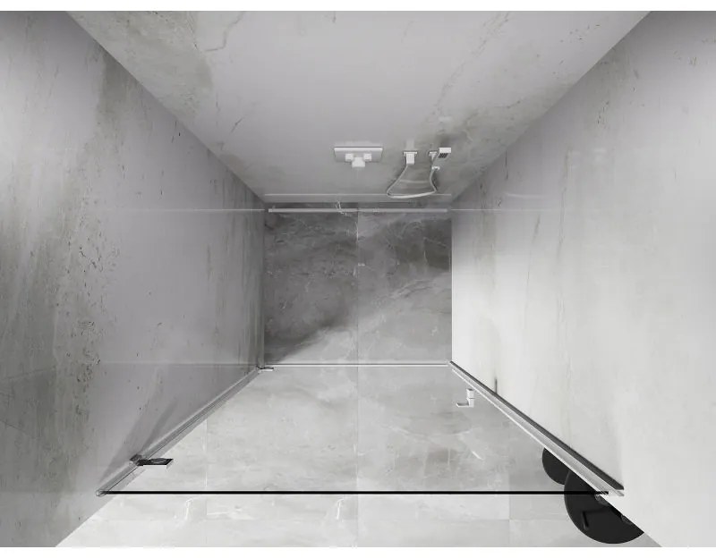 Mexen, Mexen Lunar-B ľavé otočné sprchové dvere 70 cm, transparentné, biele - 832-070-000-20-00-L