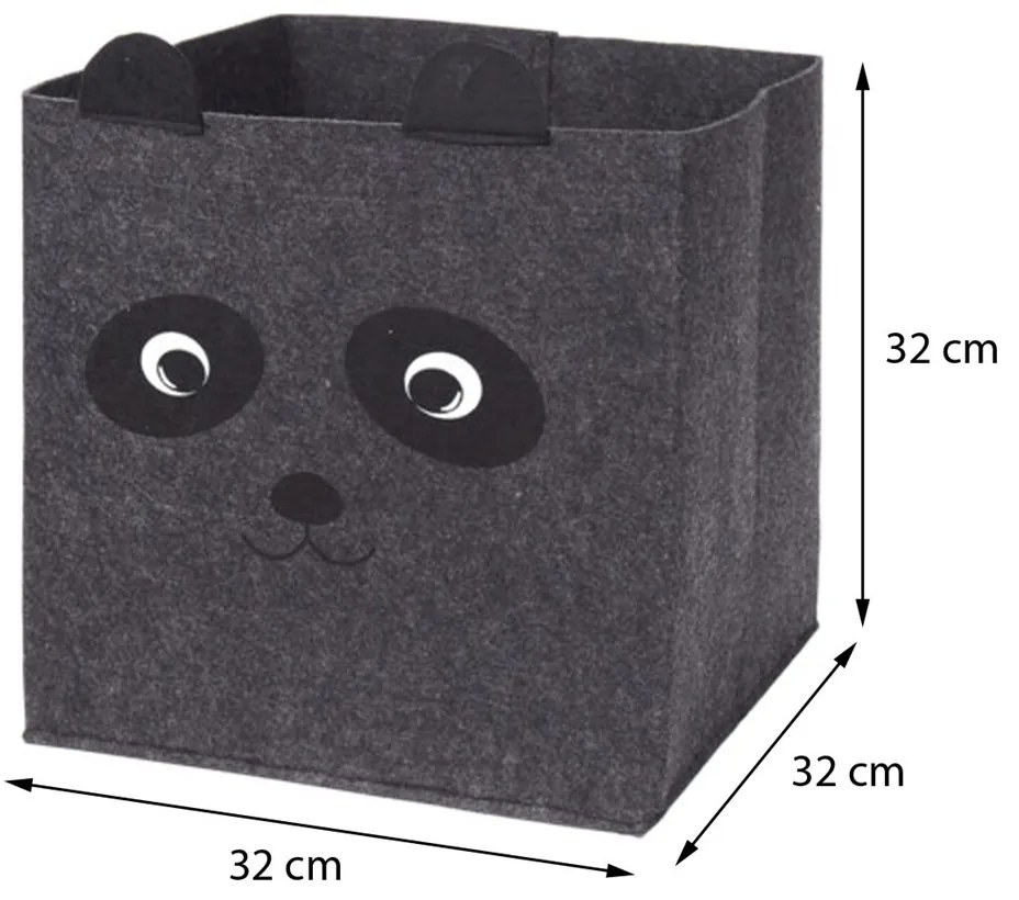 Úložný box Bear, 32x32x32 cm, tmavosivá