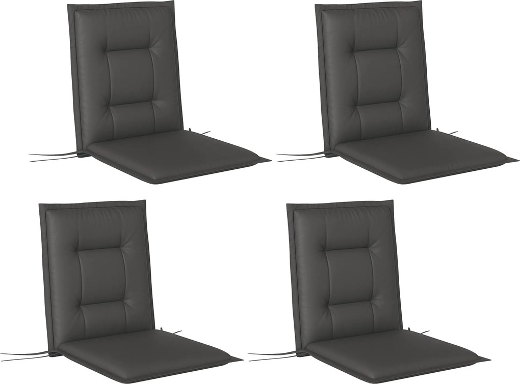 Outsunny Sada 4 Vankúšov na Sedenie 108 x 50 x 5 cm s Popruhmi, Vankúše na Sedenie do Exteriéru a Interiéru, Vankúše na Lavice pre Záhradný Nábytok, J