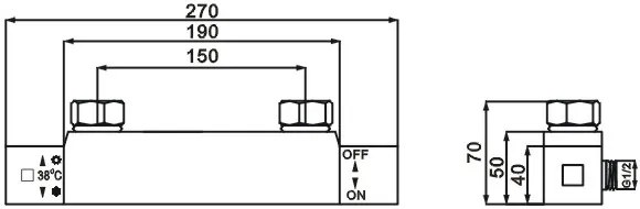 Termostatická batéria MEXEN CUBE - čierna, 77200-70