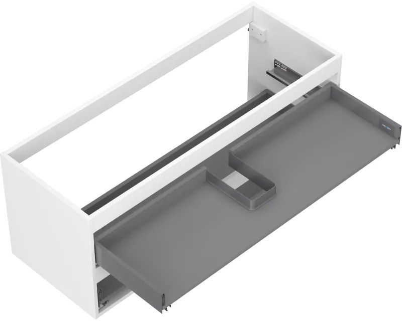 Mexen Box-A, závesná skrinka 120 cm, 2 zásuvky, biela matná, 91AX0-1200-470-2-01