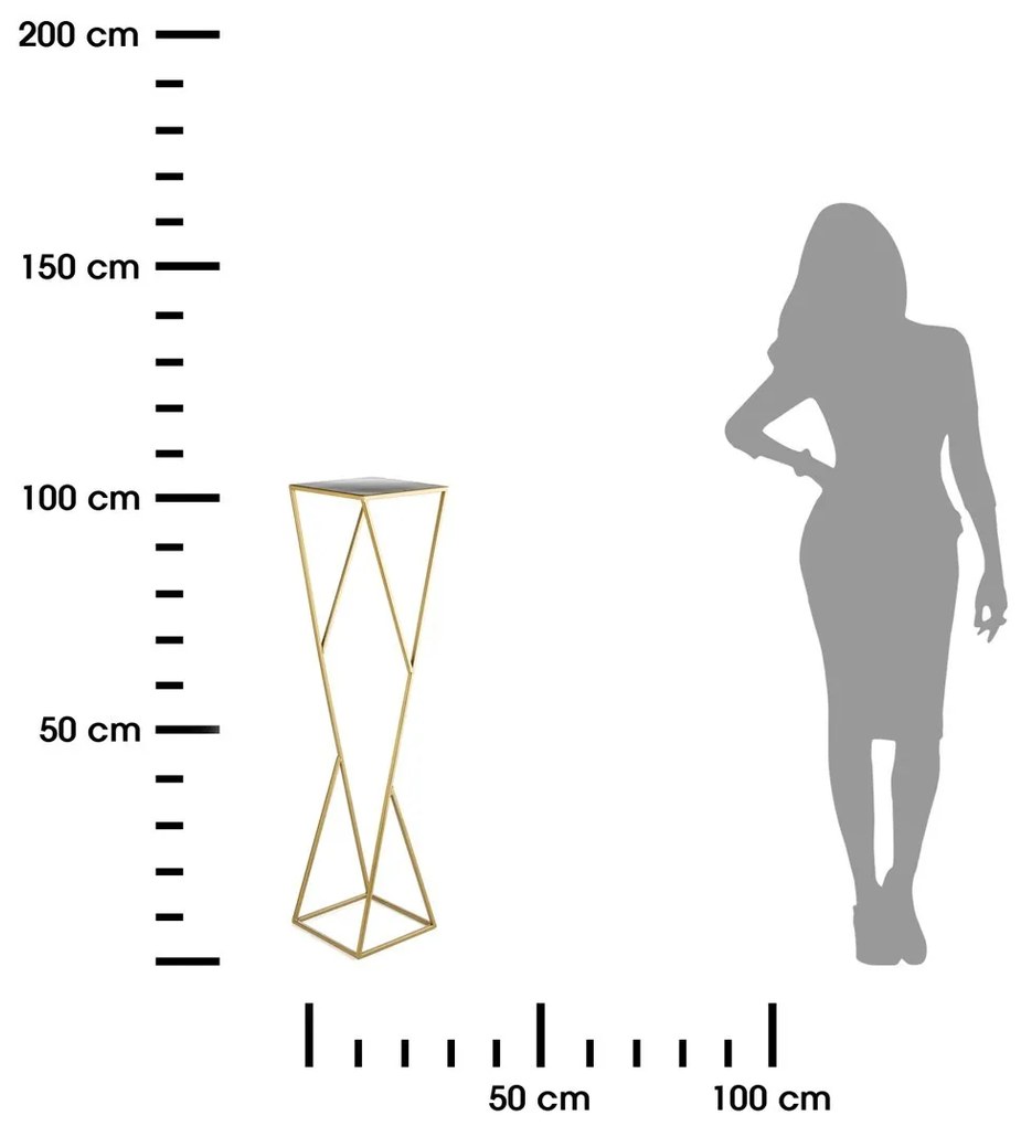 Stojan na kvety LOFT I zlatý 100 cm