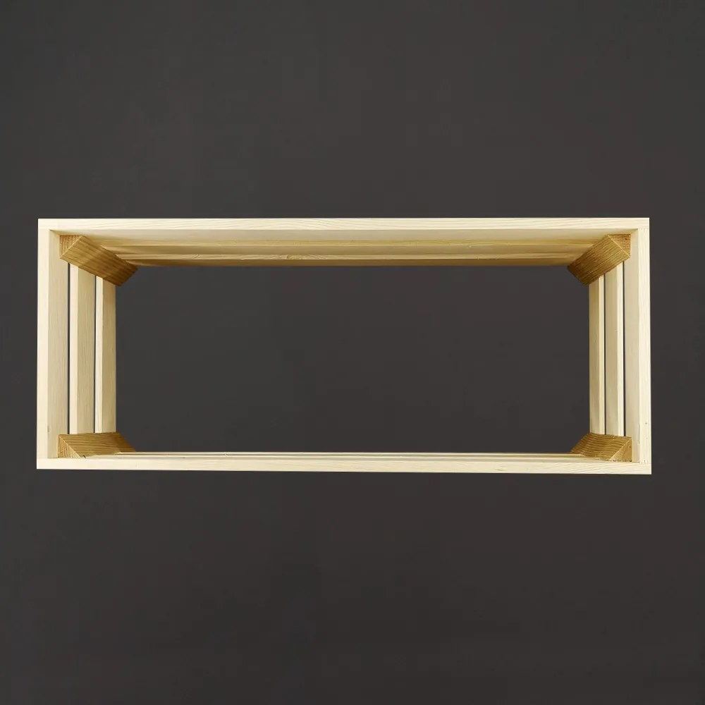 AMADEA Drevený obal s hrantíkom prírodný, 52x21,5x17cm, český výrobok