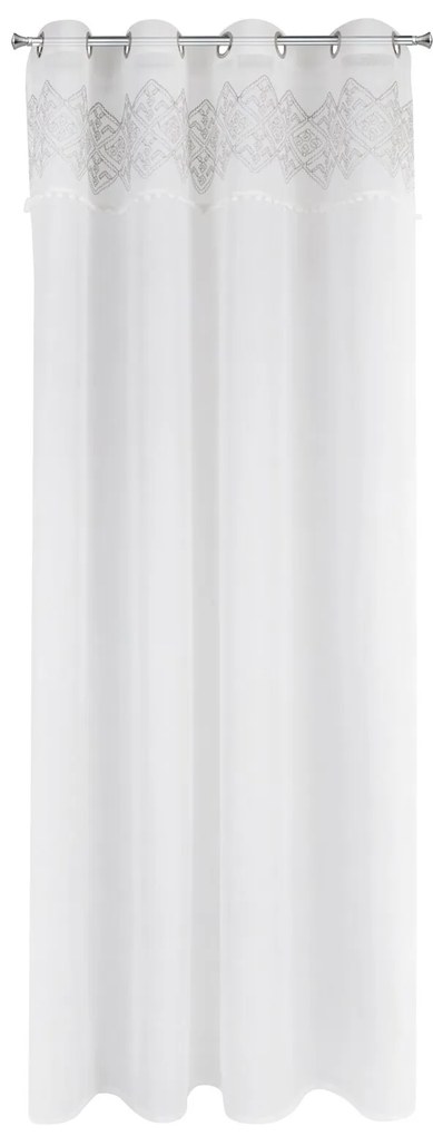 ZÁCLONA NA KRÚŽKOCH DAPHNE 140X250 CM BIELA