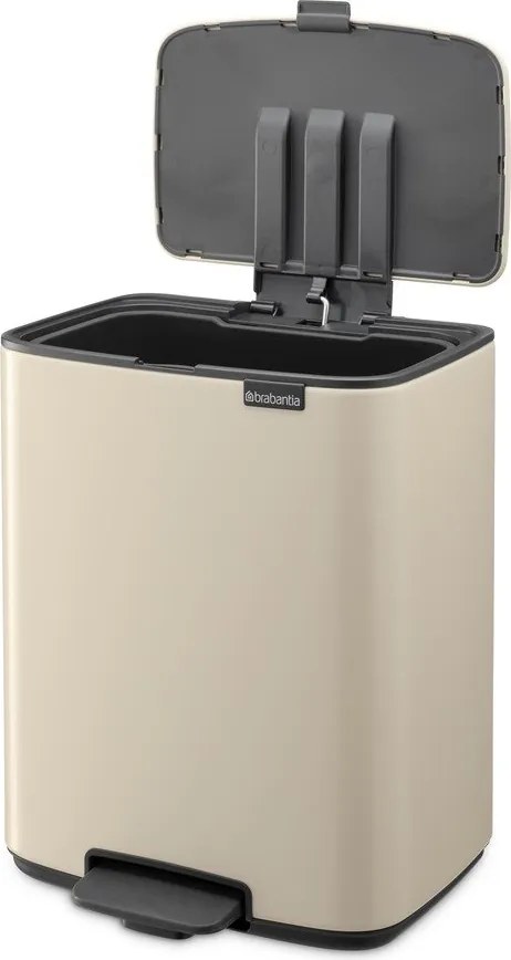 Béžový pedálový oceľový odpadkový kôš 12 l Bo – Brabantia