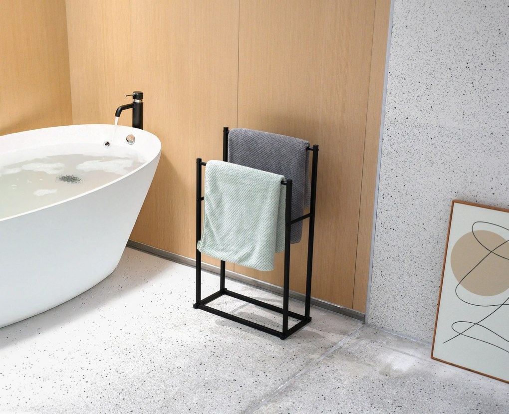 Vešiak na uteráky s 2 ramenami TORMES čierny