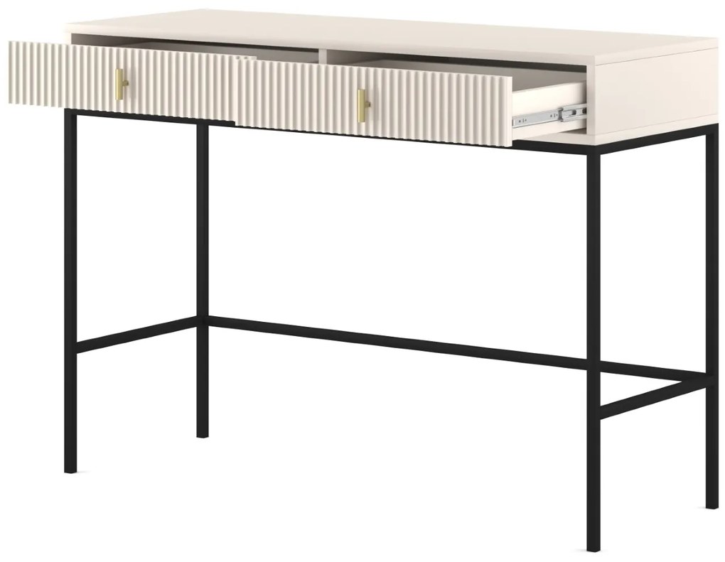 Toaletný stolík Maggiore 104 cm kašmír/čierny/zlatý