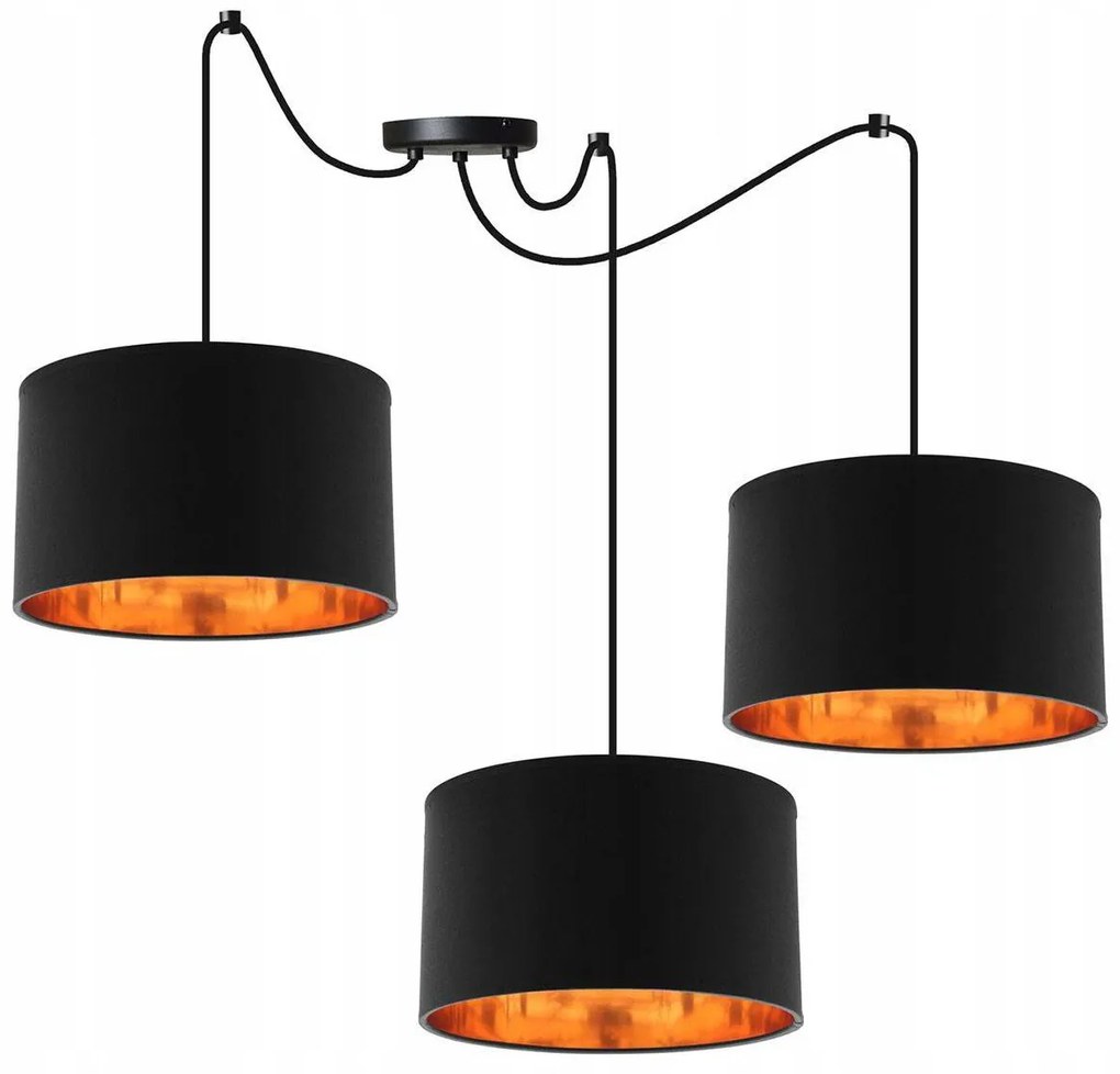 Závesné svietidlo Shade Spider, 3x textilné tienidlo (mix 6 farieb), (výber z 2 farieb konštrukcie), g