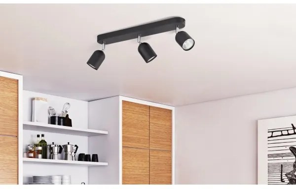 Bodové svietidlo TOP 3xGU10/10W/230V čierna