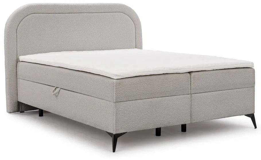Svetlosivá boxspring posteľ s úložným priestorom 180x200 cm Ornes – Ropez