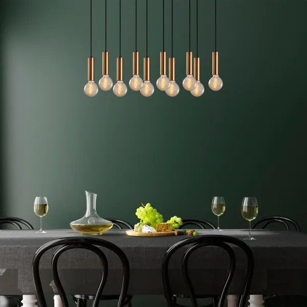 Závesný luster TEMPO na lanku 10xE27/40W/230V zlatý