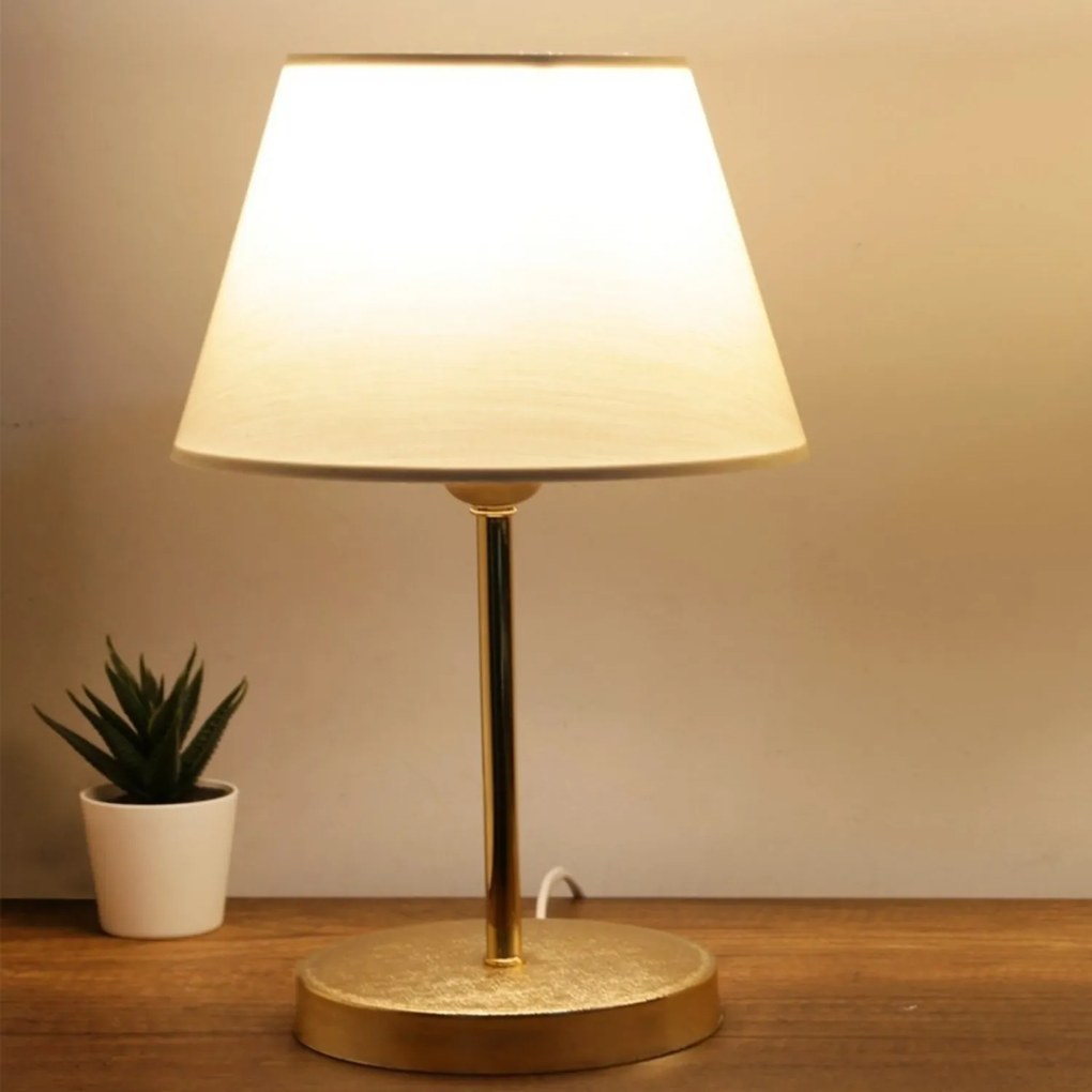 Stolní lampa Ayda krémová/zlatá