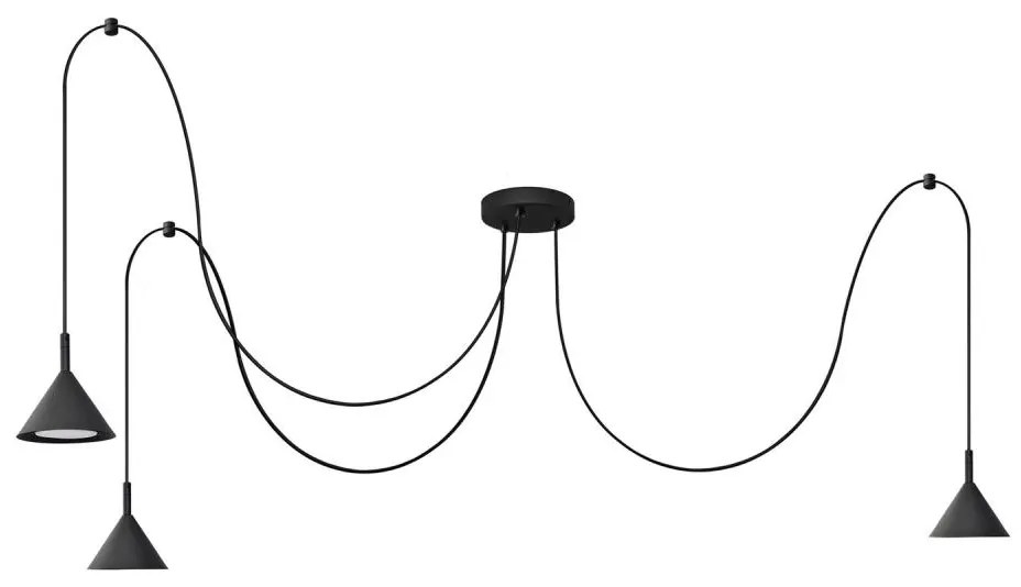 Luster na lanku ETNA 3xGX53/10W/230V pavúk čierna