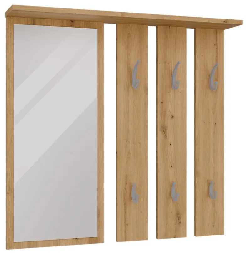 Vešiakový panel Oasis 1 (dub artisan) (so zrkadlom). Akcia -24%. Vlastná spoľahlivá doprava až k Vám domov. 1132562