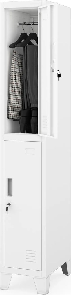 Šatníková skriňa pre zamestnancov biela BARTEK 1 Plus 292 x 1720 x 450 mm