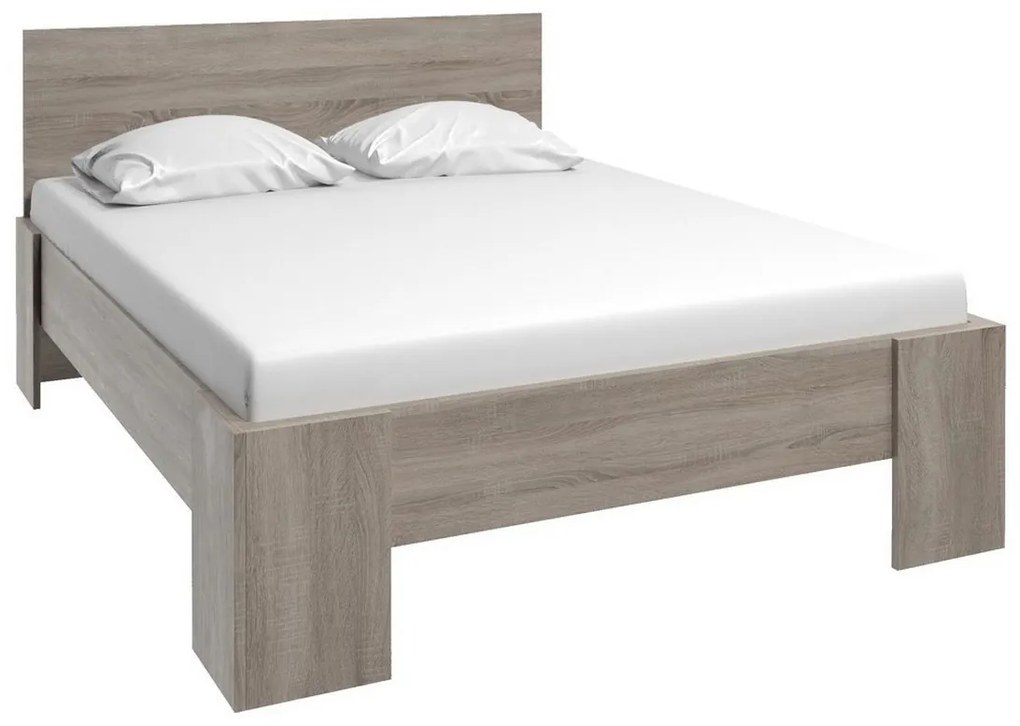 Manželská posteľ COLORADO + Sendvičový matrac MORAVIA + rošt,, 180x200 cm, dub lefkas tmavý