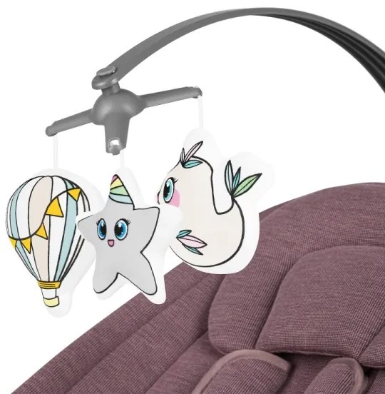 Lionelo - Detská hojdačka s melódiou BLOSSOM Pink Mauve + diaľkové ovládanie