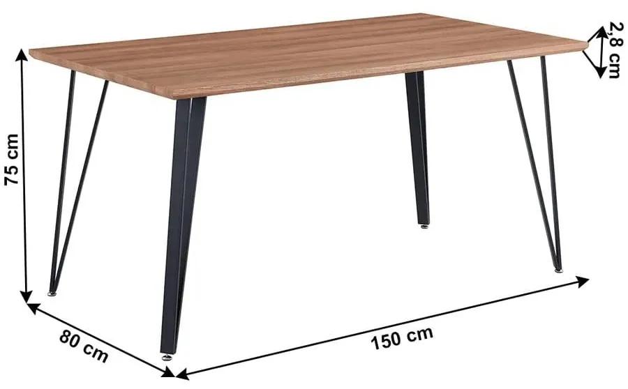 Kondela  FRIADO CI/DB 0000290405 - Jedálenský stôl, 150 x 80 cm, dub/čierna