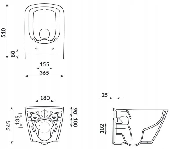 Cersanit S701-405-ECO - Závesné WC s WC sedátkom CITY keramika/biela