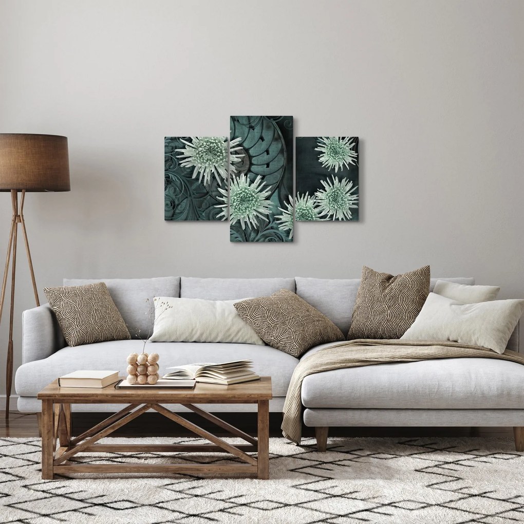 Obraz - Zelené kvety (90x60 cm)