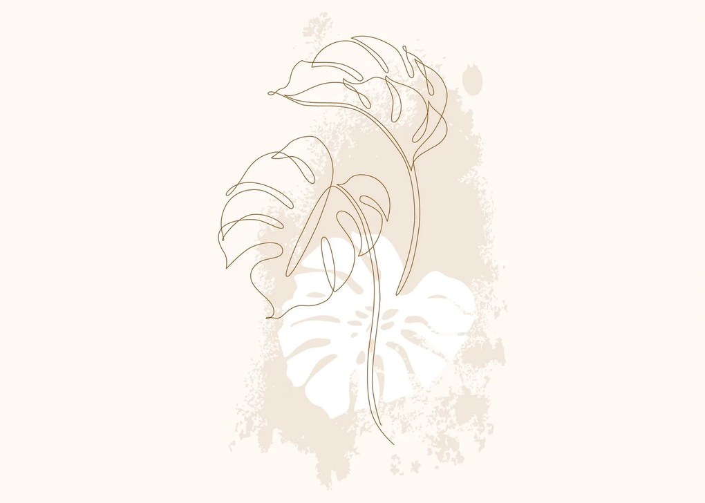Obraz - Line art monstera N⁰1 (70x50 cm)