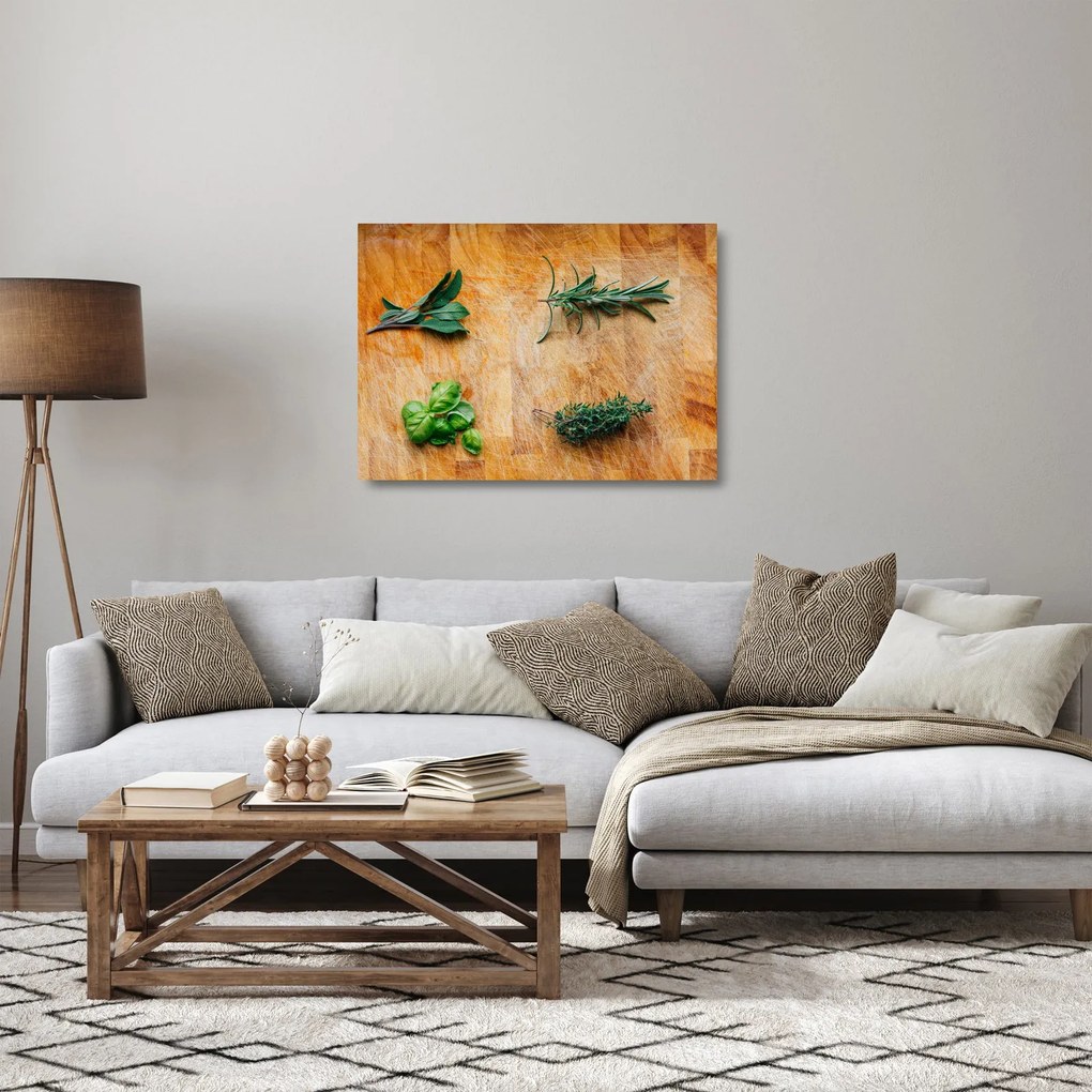 Sklenený obraz - Bylinky (70x50 cm)