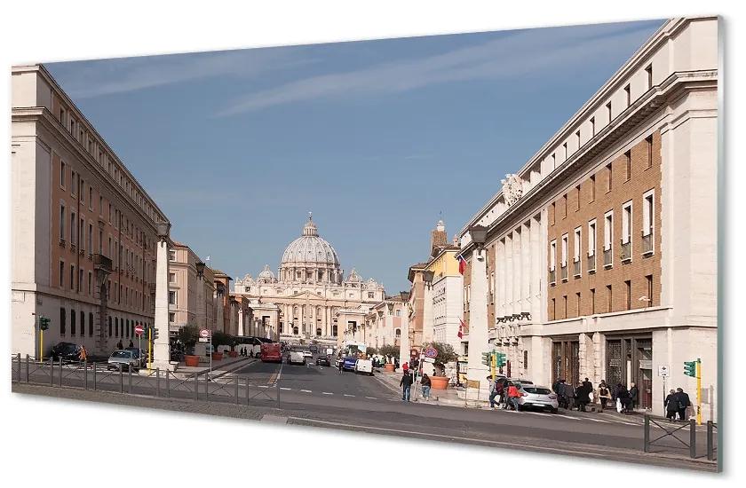 Sklenený obraz Katedrála Rome budovy ulice 120x60 cm