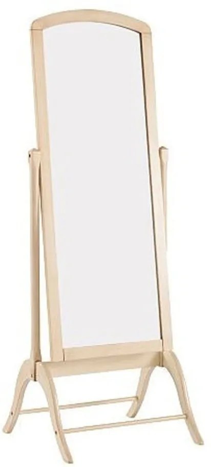 Krémové stojacie zrkadlo s rámom z kaučukového dreva Støraa Charles, výška 180 cm