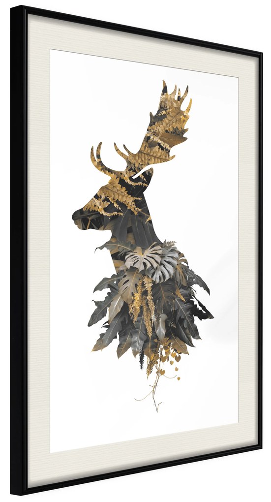 Artgeist Plagát - Forest Deer [Poster] Veľkosť: 40x60, Verzia: Zlatý rám