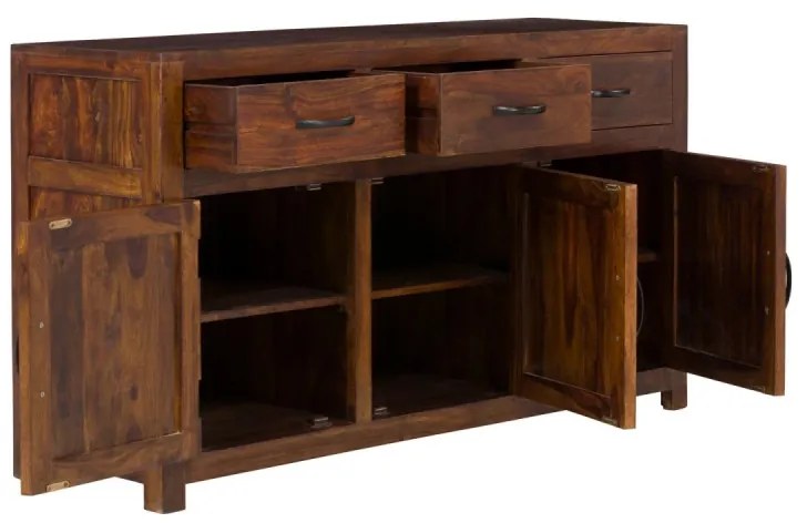 furniture-nabytek.cz - Masívny príborník Palison z palisandru, lakovaný, hnedý – 140×42×80 cm