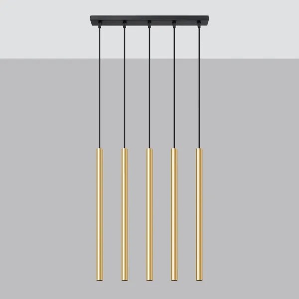 Sollux SL.1198 - Luster na lanku PASTELO 5xG9/8W/230V zlatá