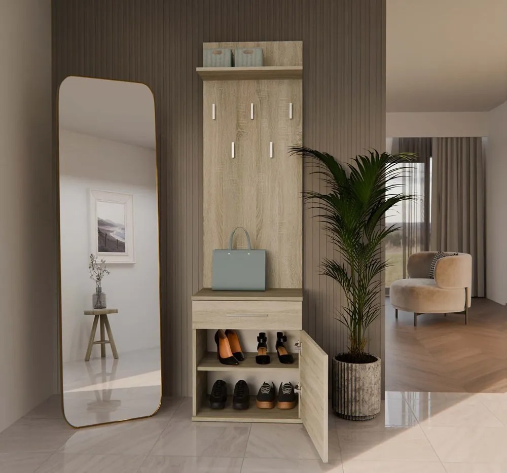 Predsieňová zostava Dialogos 2 (dub sonoma). Akcia -18%. Vlastná spoľahlivá doprava až k Vám domov. 1132569