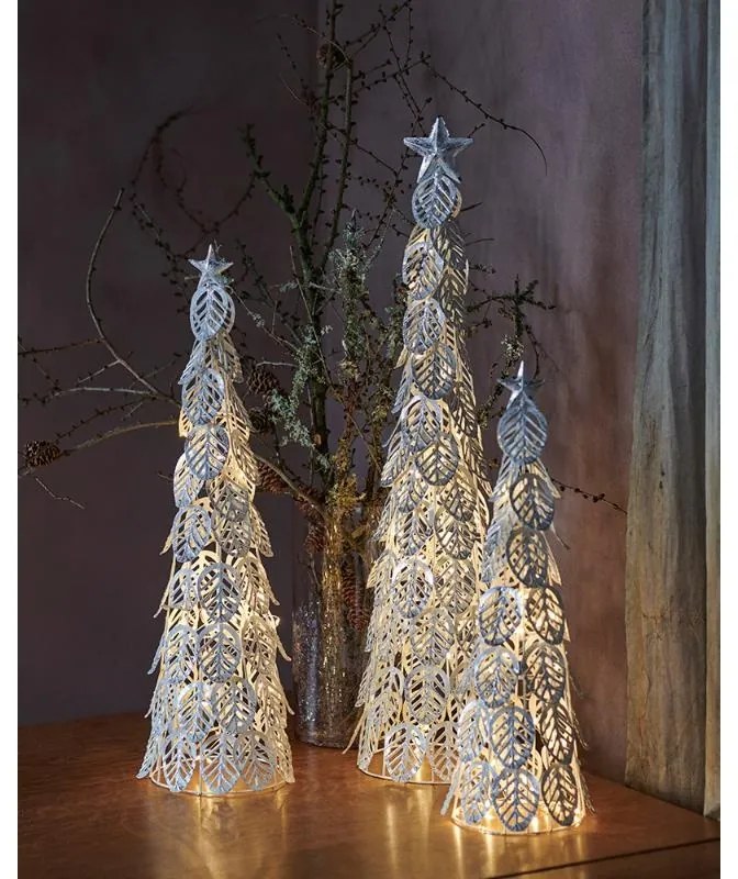 SIRIUS LED světelný stromeček, stříbrný, 53,5cm