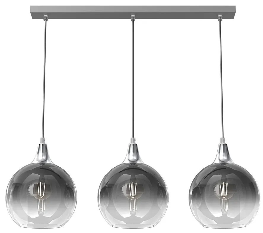 Luster na lanku MONTE 3xE27/60W/230V pr. 20 cm matný chróm