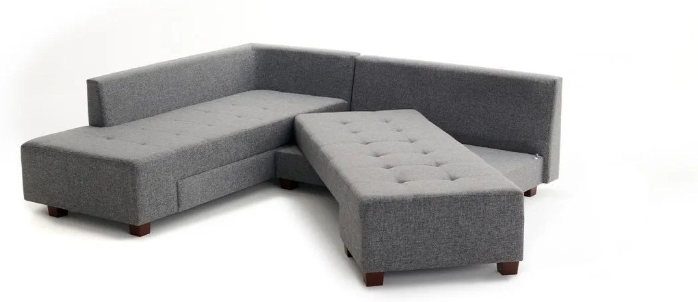 Rohová rozkladacia pohovka Manama sivá II ľavá