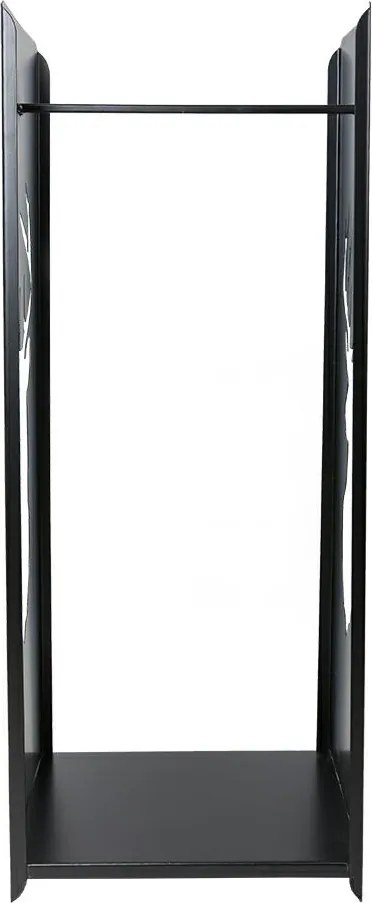 Kovový stojan na drevo Deer, 40x100 cm, čierna