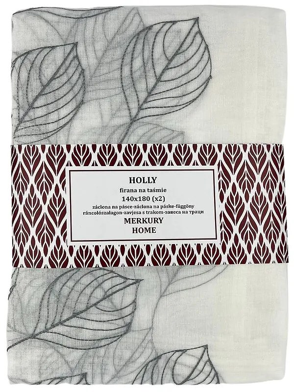 Záclona na páske Holly polyester tmavo šedá 140x180 Merkury Home II/22