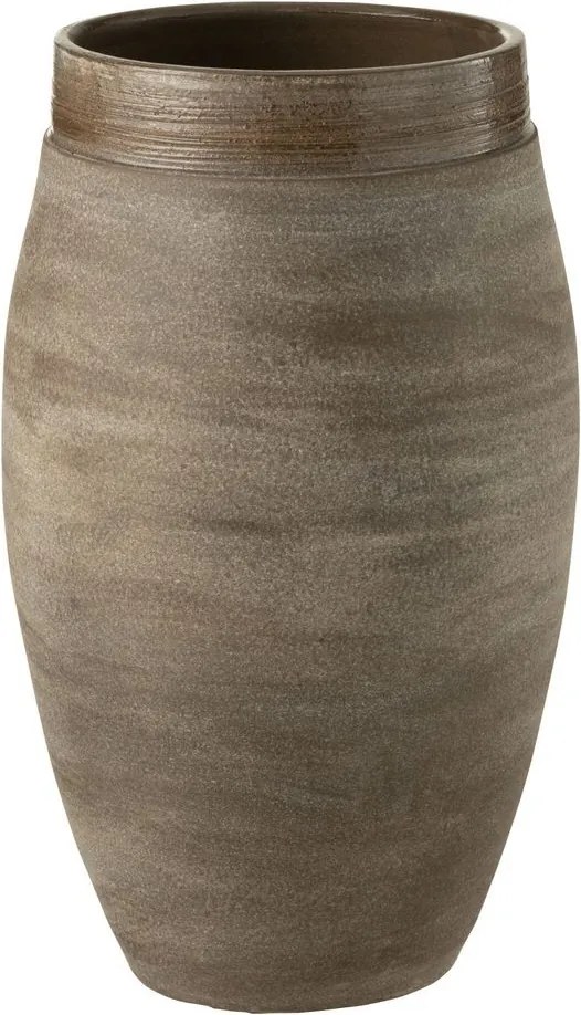 Hnedá antik keramická váza Gio Refuge - Ø 22*37 cm