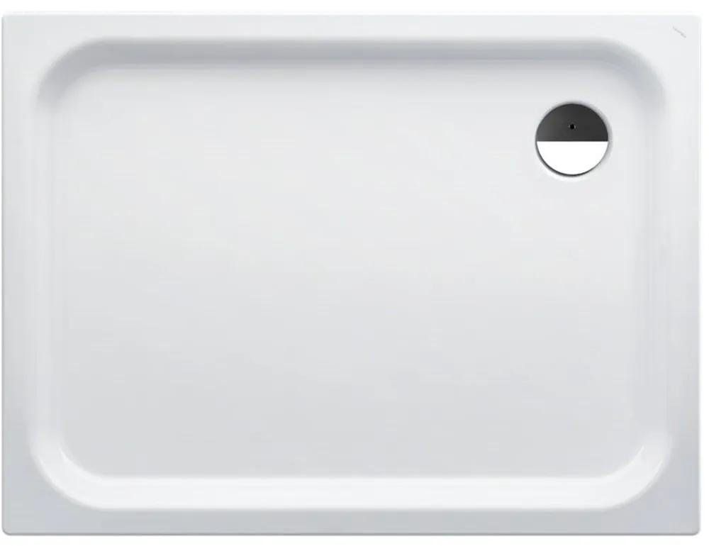 LAUFEN Platina obdĺžniková sprchová vanička zo smaltovanej ocele, odtok v rohu, 1200 x 900 x 65 mm, biela, s protišmykom, H2150336000401