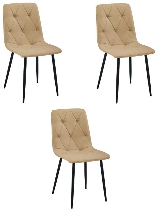 Set troch jedálenských stoličiek LIBRA hnedé / čierne nohy (3 ks)