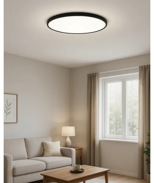 LED stropné svietidlo LED/40W/230V 3000/4000/6500K pr. 50 cm čierne