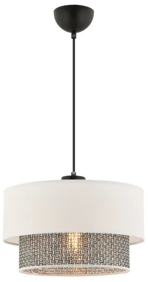 Luster na lanku ECHO 1xE27/60W/230V krémová/šedá