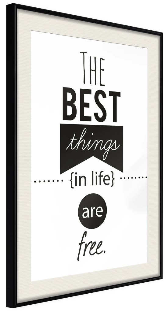 Artgeist Plagát - The Best Things in Life Are Free [Poster] Veľkosť: 20x30, Verzia: Čierny rám s passe-partout