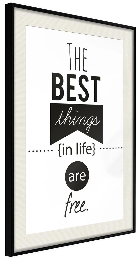 Artgeist Plagát - The Best Things in Life Are Free [Poster] Veľkosť: 40x60, Verzia: Čierny rám