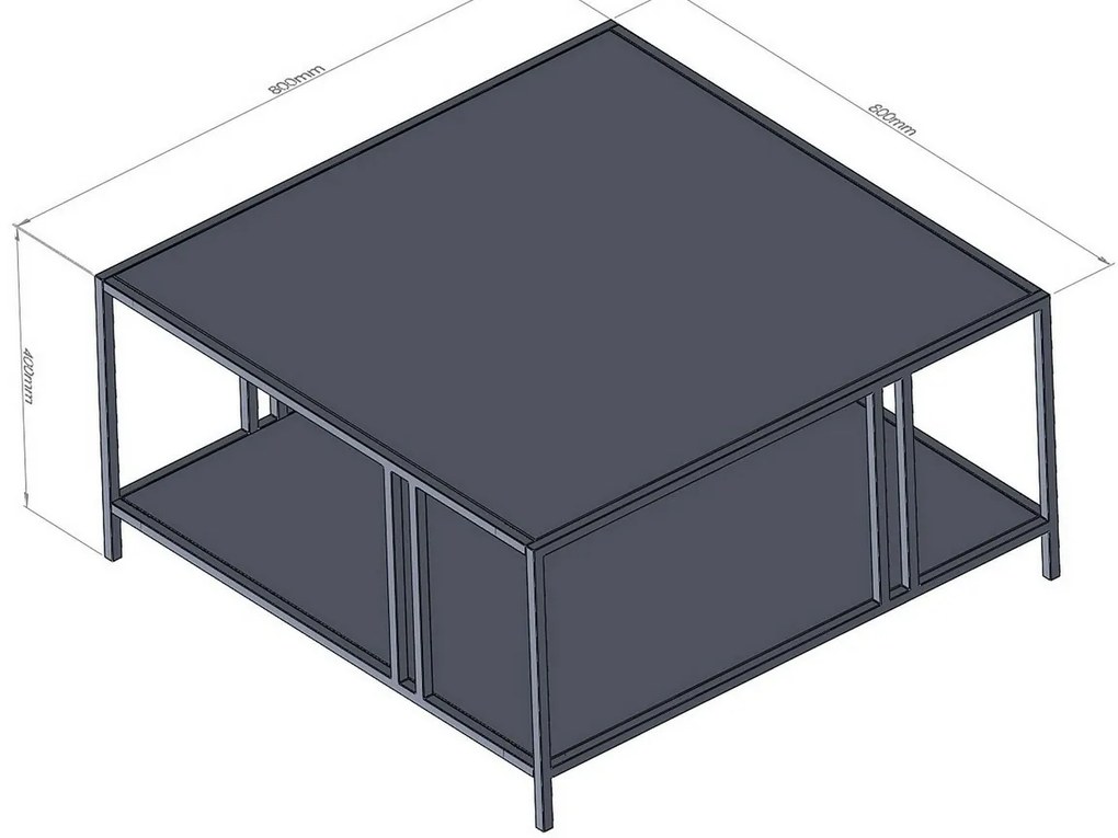 Konferenčný stolík Uranus Black s transparentným sklom
