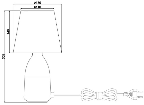 GLOBO 24135C - Stolná lampa EUGEN 1xE14/40W/230V