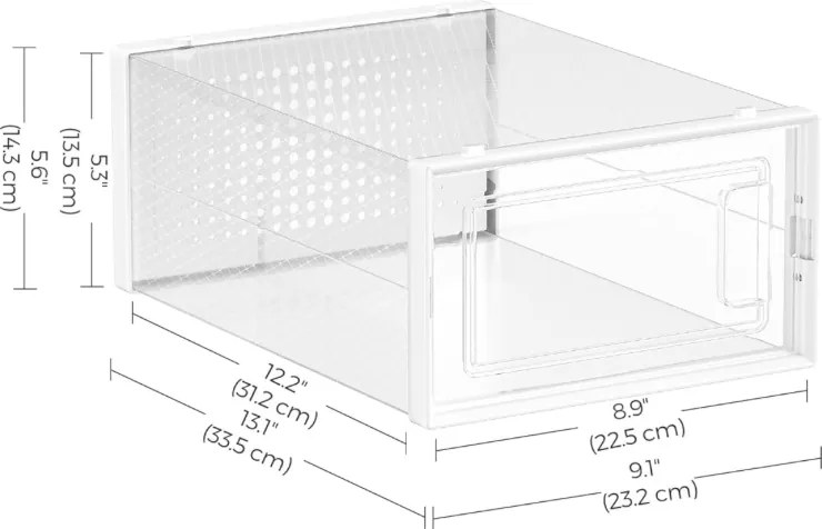 Sada 18 ks boxů na boty Hopkins čirá