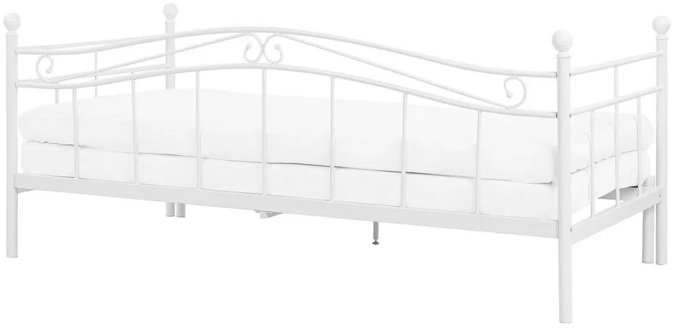 Kovová posteľ 80 x 200 cm biela TULLE Beliani