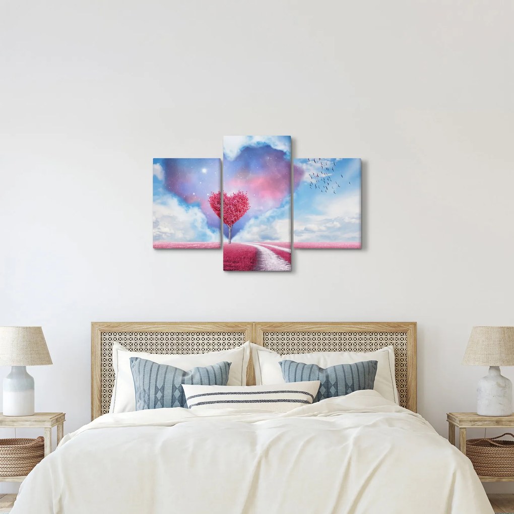 Obraz - Ružový strom srdca (90x60 cm)