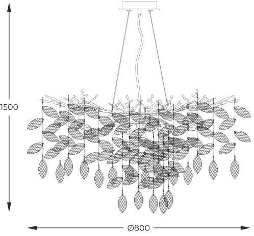 Zuma Line MD4115-1-EGN - Luster na lanku CINDY 10xG9/3,5W/230V zlatá